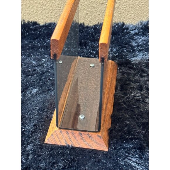 Vintage Wood & Acrylic Desk Organizer For Letters Or Files/ Napkins Holder - Picture 4 of 7